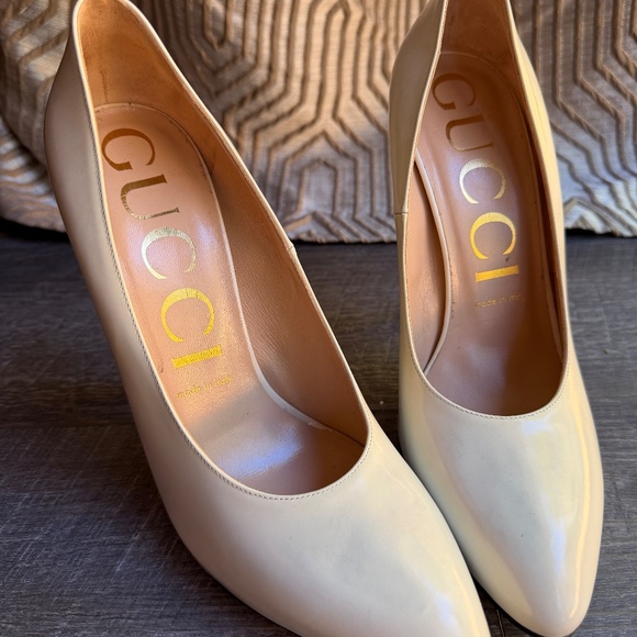 Gucci White Leather Heels 5 inches - Picture 6 of 6